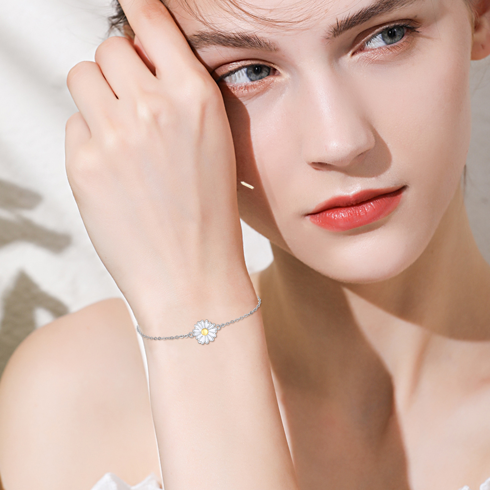 Daisy Bracelet 925 Sterling Silver Flower Jewelry